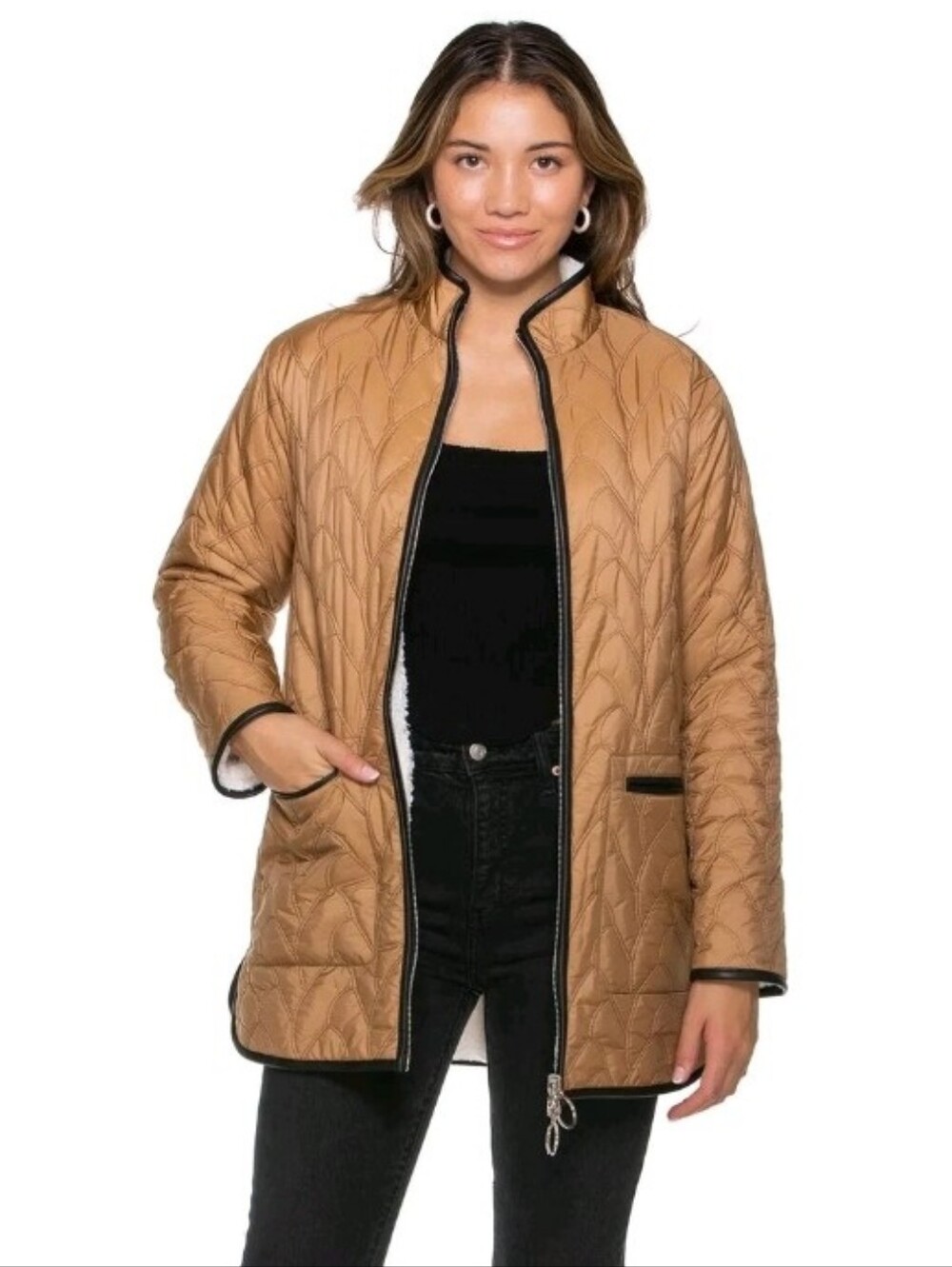 Greylin Midtown Reversible Sherpa Quilted Jacket XS Women's